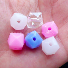Faceted Square Cube Bead Silicone Mold (6 Cavity) | Chunky Bead Mould | Resin Jewellery Mold | Make Your Own Beads (13mm x 11mm)