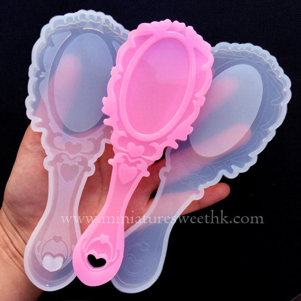 Victorian Mirror Mold with Oval Mirror | Epoxy Resin Art Supplies | Ka |  MiniatureSweet | Kawaii Resin Crafts | Decoden Cabochons Supplies | Jewelry  Making