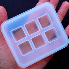 16mm Cube Silicone Mold (6 Cavity) | Flexible Square Mold | UV Resin Art Supplies | Clear Soft Mould