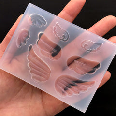Magical Angel Wing Silicone Mold (8 Cavity) | Fairy Kei Decoden Supplies | UV Resin Clear Mold | Epoxy Resin Cabochon DIY