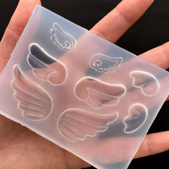 Magical Angel Wing Silicone Mold (8 Cavity) | Fairy Kei Decoden Supplies | UV Resin Clear Mold | Epoxy Resin Cabochon DIY