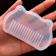 Kitty Comb Silicone Mold | Cat Shaped Comb Mould | Kawaii Resin Mold | UV Resin Crafts | Comb DIY (50mm x 88mm)