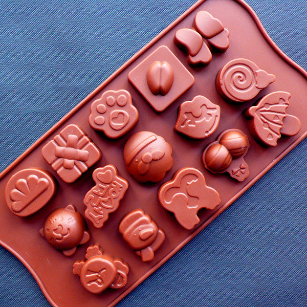 Food Safe Chocolate Silicone Mold (15 Cavity), Epoxy Resin Mold, Bak, MiniatureSweet, Kawaii Resin Crafts, Decoden Cabochons Supplies