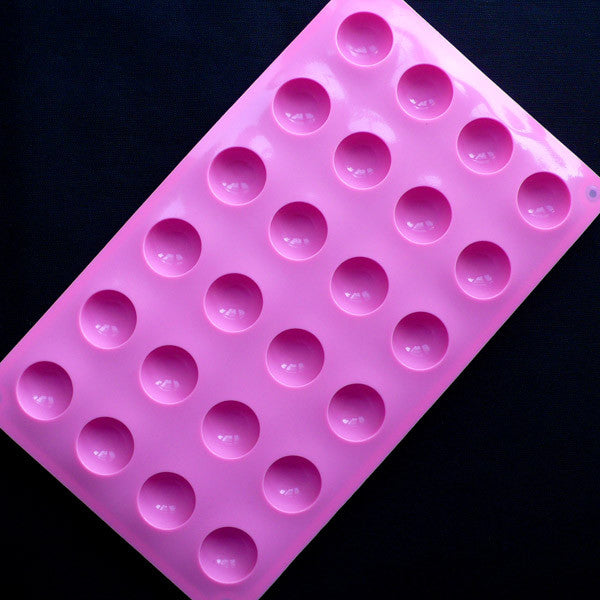 Round Dome Silicone Mold (24 Cavity) Dome Cabochon Mold Half