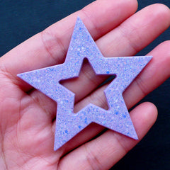 Funky Star Silicone Mold (8 Cavity) | Hollow Star Outline Mold | Food Safe Chocolate Mold | Flexible Epoxy Resin Mould (56mm x 54mm)