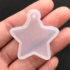 Star Charm Silicone Mold | Star Tag Mold | Resin Pendant Mold | UV Resin Jewelry Supplies | Soft Clear Mould (35mm x 37mm)