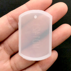 Dog Tag Mold | Military Tag Silicone Mold | Rectangle Charm Mold | ID Tag Mould | Resin Jewellery Supplies (25mm x 40mm)