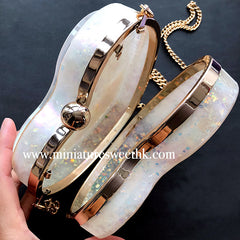 Heart Shaker Clutch Handbag Silicone Mold with Findings | Kawaii Clear Bag Making | Resin Art Supplies (16.5cm x 15cm)