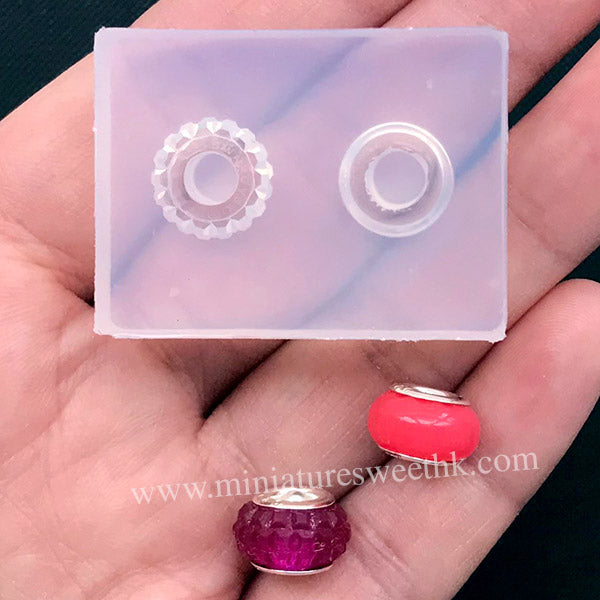 12mm Silicone Resin European Bead Mold Mould, Round Oblate Flat Beads Epoxy  Jesmonite UV 