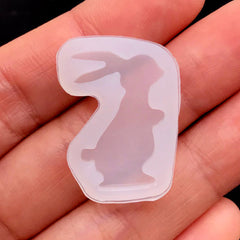 Small Rabbit Silicone Mold | Bunny Mold | Little Animal Mould | UV Resin Sold Mold | Kawaii Cabochon Mold (16mm x 24mm)