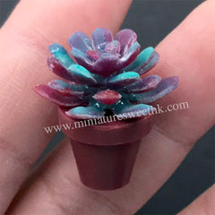 Succulent Plant Silicone Mold | 3D Dollhouse Flower Mold | Miniature Art Supplies | UV Resin Craft (22mm x 10mm)