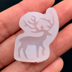 Reindeer Soft Mold | Deer Silicone Mold | Mini Animal Mould | Christmas Embellishment Mold | Kawaii UV Resin Craft Supplies (25mm x 30mm)