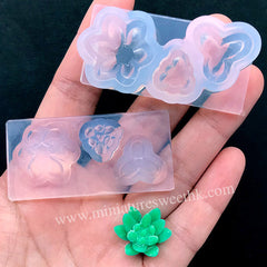 Dollhouse Succulent Plant Silicone Mold | 3D Miniature Plant DIY | Doll House Art Supplies | UV Resin Clear Mold (18mm x 12mm)