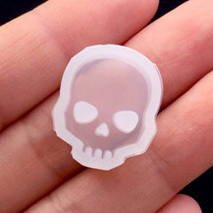 Skull Silicone Mold | Halloween Cabochon Making | Clear Soft Mold | UV Resin Mold | Kawaii Craft Supplies (15mm x 18mm)