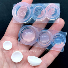 Miniature Bowl Silicone Mold (3 Cavity) | 3D Dollhouse Tableware Mold | Doll Food DIY | UV Resin Art Supplies (12mm, 14mm and 20mm)