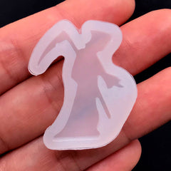 Grim Reaper Silicone Mold | Halloween Mold | Spooky Cabochon Mould | UV Resin Flexible Mold | Resin Art Supplies (25mm x 30mm)