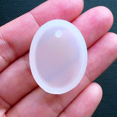 Oval Charm Flexible Mould | Geometry Pendant Silicone Mold | Resin Jewellery Making (18mm x 25mm)