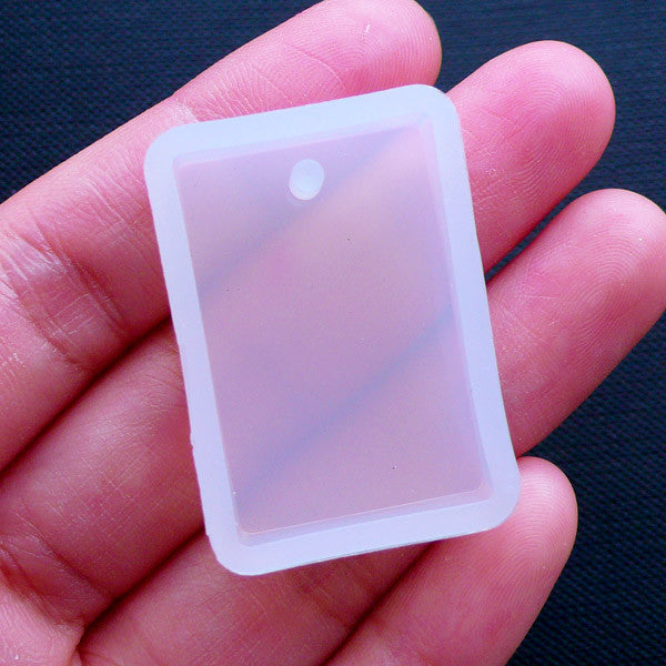Rectangular Pendant Flexible Mould, Geometry Charm Silicone Mold, Re, MiniatureSweet, Kawaii Resin Crafts, Decoden Cabochons Supplies