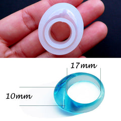 Resin Ring Mould | Flexible Jewelry Mold | Silicone Mold for Kawaii Jewellery Making | Epoxy Resin Art Supplies | Make Your Own Rings (Size 17mm)