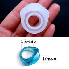 Resin Ring Silicone Mould | Faceted Ring Mould | Flexible Jewellery Mold | Resin Jewelry DIY | Epoxy Resin Crafts Supplies  | Create Your Own Rings (Size 16mm)