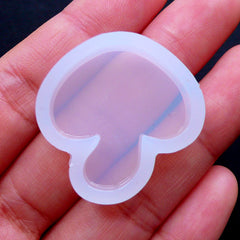 Silicone Mushroom Mold | Clear Epoxy Resin Mold | Kawaii Flexible Mould Supplies | Decoden Cabochon DIY | UV Resin Crafts | Resin Jewellery Making (26mm x 27mm)