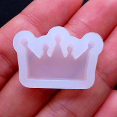 Kawaii Crown Flexible Mould | Clear Silicone Resin Mold | Decoden Cabochon Mold | Kawaii UV Resin Craft Supplies | Epoxy Resin Mould | Resin Charm Making (23mm x 14mm)
