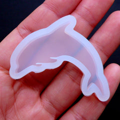 Dolphin Silicone Mold | Kawaii Animal Mould | Flexible Fish Mold | Clear Resin Cabochon Mold | Kawaii Decoden Crafts | UV Resin Mould | Epoxy Resin Charm DIY (45mm x 30mm)
