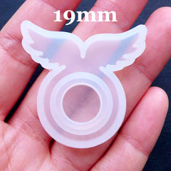 Kawaii Angel Wings Resin Ring Mold | Fairy Kei Jewelry Mold | Flexible Ring Mould | Resin Jewellery Mould | UV Resin Silicone Mold | Epoxy Resin Art Supplies (Size 19mm)