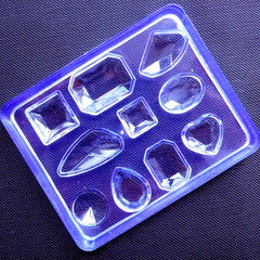 Rhinestone Molds in Various Shapes (10 Cavity) | Kawaii Jewel Moulds | Flexible Gems Mold | High Quality Silicone Resin Molds | UV Resin Crafts | Epoxy Resin Art (Rectangular, Square, Heart, Teardrop, Round, etc)