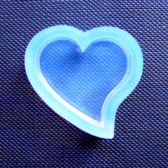 Flexible Heart Mold | Resin Heart Cabochon Making | High Quality Clear Silicone Mould | Kawaii Resin Jewellery Making | UV Resin Art | Epoxy Resin Craft Supplies (22mm x 21mm)