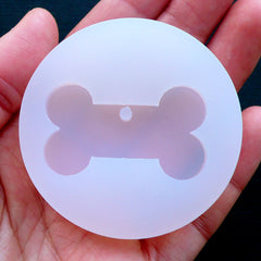 Dog Bone Mold | Spooky Bone Charm Mould | Flexible Resin Mold | Silicone Decoden Mold | Creepy Halloween Cabochon DIY | Kawaii Goth Jewelry (37mm x 22mm)