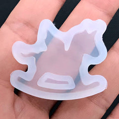 Rocking Horse with Wing Mould | Flying Unicorn Rocker Flexible Mold | Kawaii Crafts | Fairy Kei Decoden Mold | Magical Girl Resin Jewellery Mold (31mm x 25mm)