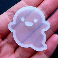 Kawaii Ghost Mould | Creepy Cute Cabochon Making | Spooky Halloween Decoden | Clear Resin Mold | Silicone Flexible Mold | Resin Art Supplies (32mm x 35mm)