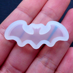 Bat Silicone Mold | Halloween Mold | Resin Cabochon Mold | Spooky Jewellery Making | Kawaii Goth Decoden | Clear Flexible Mould | Creepy Cute (34mm x 12mm)