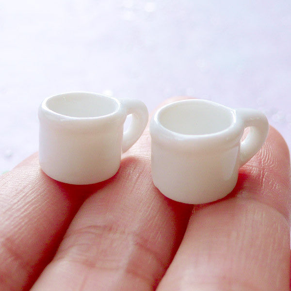 10PCS Miniature White Ceramic Cups - Tiny Dollhouse Kitchen Accessories For Scale Model Displays