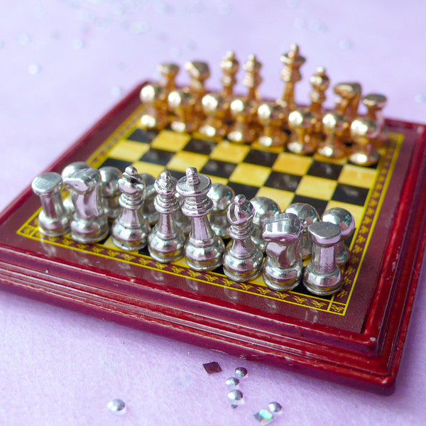Miniature Dollhouse Chess Set | 1:12 Scale Doll House