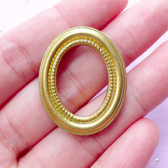 Miniature Painting Frame | Dollhouse Oval Picture Frame | 1:12 Scale Doll House Decoration (Antique Gold / 25mm x 31mm)