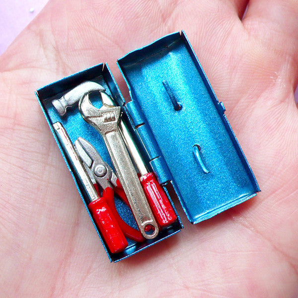 Dollhouse Miniature Blue Tool Box