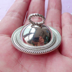 Dollhouse Miniature Domed Silver Serving Tray | Doll House Food Tray with Cover
