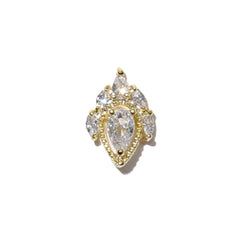 Bling Bling Rhinestone Nail Charm | Luxury Embellishment for Nail Design | Kawaii Craft Supplies (1 piece / Gold / 8mm x 11mm)