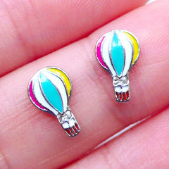 DEFECT Hot Air Balloon Floating Charms | Travel Memory Living Lockets | Glass Floating Locket Supplies | Shaker Charm DIY | Metal Embellishment | UV Resin Crafts (2pcs / 6mm x 10mm)