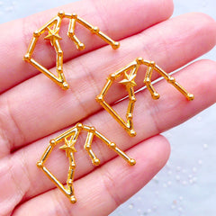 Aquarius Horoscope Charms | Zodiac Constellation Charm | Astronomy Star Map Jewelry | Astrology Charm | Kawaii UV Resin Filling Material (3pcs / Gold / 25mm x 21mm)