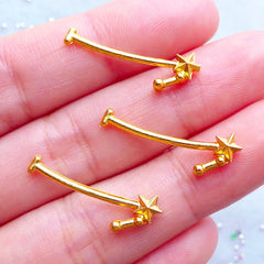 Aries Zodiac Charms | Horoscope Constellation Charm | Astrology Jewellery | Star Map Charm | Astronomy UV Resin Filling Material (3pcs / Gold / 8mm x 24mm)