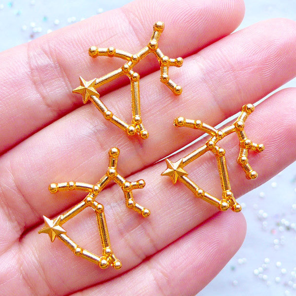 12 Constellation Zodiac Charms for Jewelry Making Supplies Gold Color Coin  Pendant Diy Neckalce Bracelet Earrings Accessories