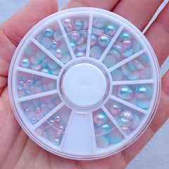 Rainbow Mermaid Pearl | Half Pearls in Dreamy Pastel Gradient Color | Kawaii ABS Pearl (3mm, 4mm, 5mm & 6mm / Around 100-120pcs)