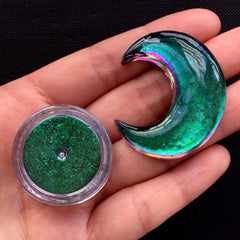 Magical Color Shifting Pigment | Galaxy Chameleon Pigment Flakes | Duo Chrome Pigment | Kawaii Decoden Cabochon DIY (0.2 gram / Emerald Green)