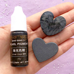 Pearl Liquid Colorant | Shimmer Resin Pigment | Resin Coloring | Resin Dye | Resin Color | Resin Paint (Silver Black / 15 grams)