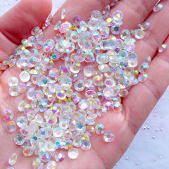 AB Transparent Resin Rhinestones | 4.5mm Round Faceted Rhinestones | Phone Case Decoden | Bling Bling Home Decoration | Scrapbooking | Card Making (SS19 / 500pcs)
