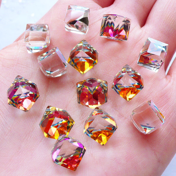 Crystal AB Smooth Glass Cabochons