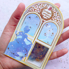 Cinderella Sticker Flakes | Holographic Fairytale Planner Stickers | Fairy Kei Princess Stickers | Iridescent Kawaii Sticker (Carriage Crown Castle Glass Shoes Slippers / 6 Designs / 36 Pieces)